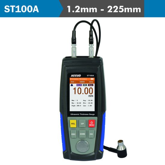 ACCUD Ultrasonic Thickness Gauge 1.2-225mm Steel